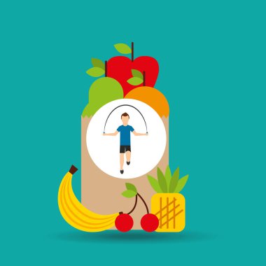 adam ip atlama egzersiz çanta sağlık gıda