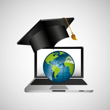 Online Eğitim kavramı küre harita grafik