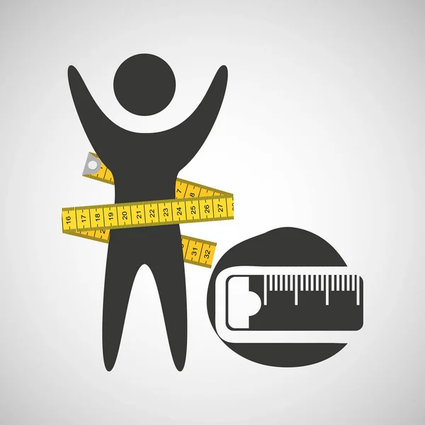 Lose weight concept tape measure icon — Stock Vector