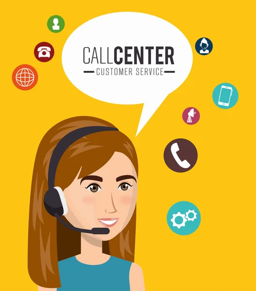 Call center customer service — Stock Vector