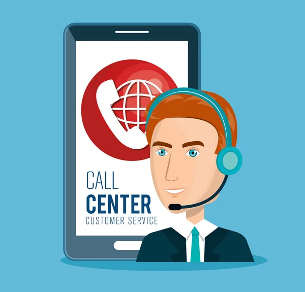 Servizio clienti call center — Vettoriale Stock