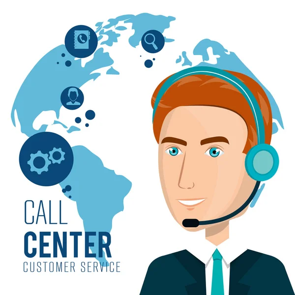 Kundenservice im Call Center — Stockvektor