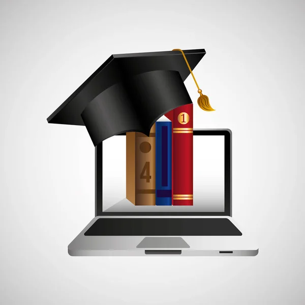 Concept d'éducation en ligne e-learning graphique — Image vectorielle