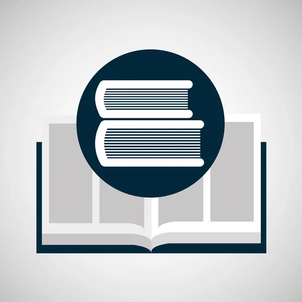 Educação livro aberto biblioteca ícone — Vetor de Stock
