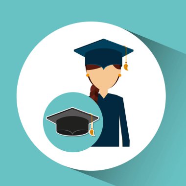 yüksek lisans öğrencisi kız kap simgesi