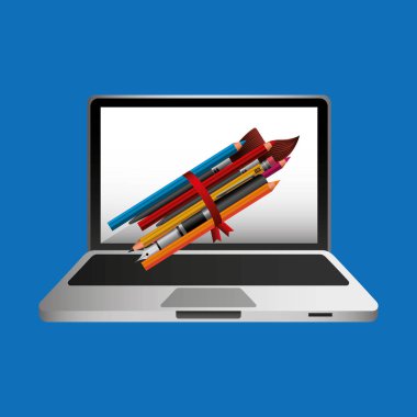 Online Eğitim kavramı okul aksesuarları