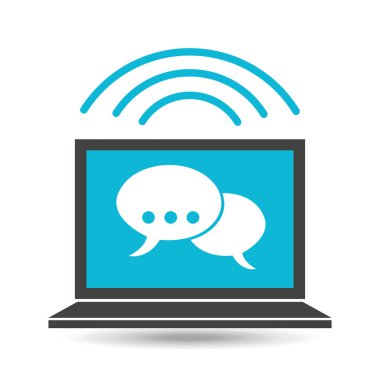 sosyal medya dizüstü kabarcık konuşma