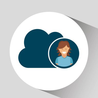 karakter kız bulut sosyal medya kavramı