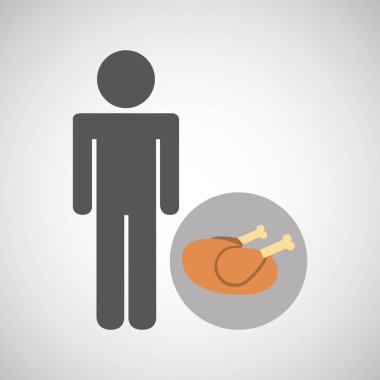 siluet adam tavuk beslenme sağlıklı