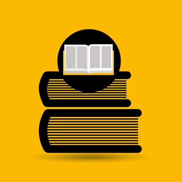 Istruzione aperto libro biblioteca icona — Vettoriale Stock