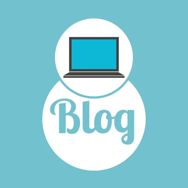 Sociale media laptop blog web — Stockvector
