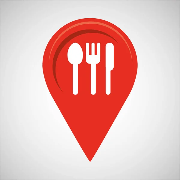Restaurantkonzept Pin Map Design — Stockvektor
