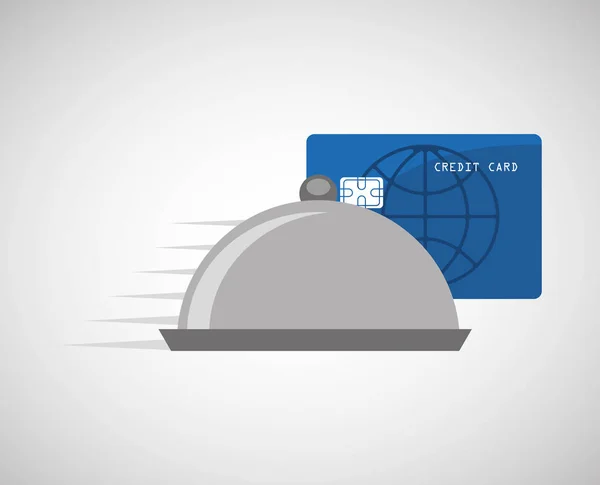 Paiement carte de crédit livraison restauration — Image vectorielle