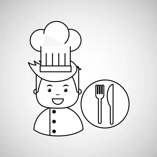 Dessin animé chef gastronomique restaurant concept — Image vectorielle