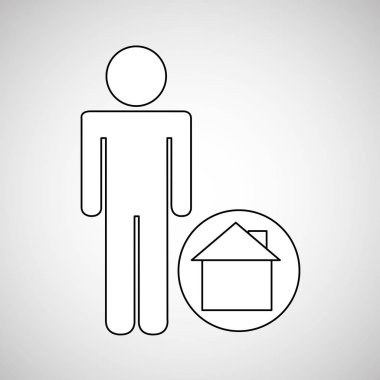 Ana sayfa hedef simgesini siluet adam bulun