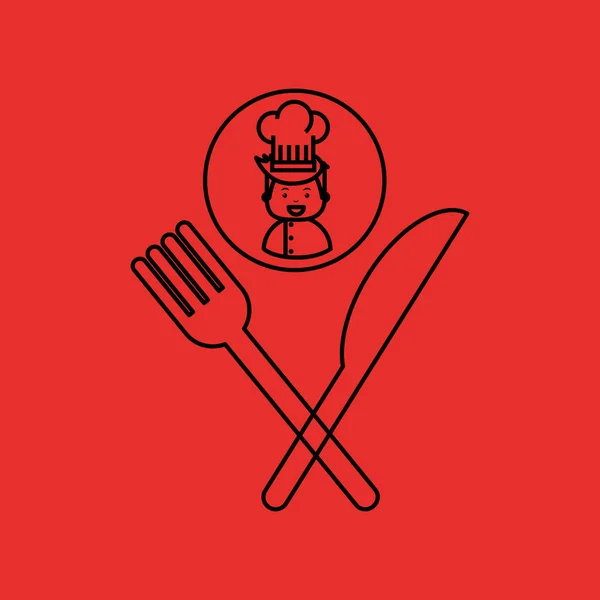 Cartoon chef gourmet restaurant concept — ストックベクタ