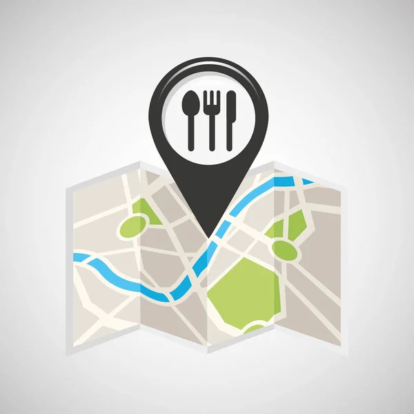 Restaurant map pin pointer design — Stock Vector