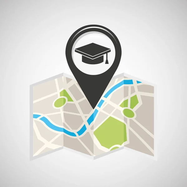 Üniversite harita PIN işaretçi tasarım — Stok Vektör