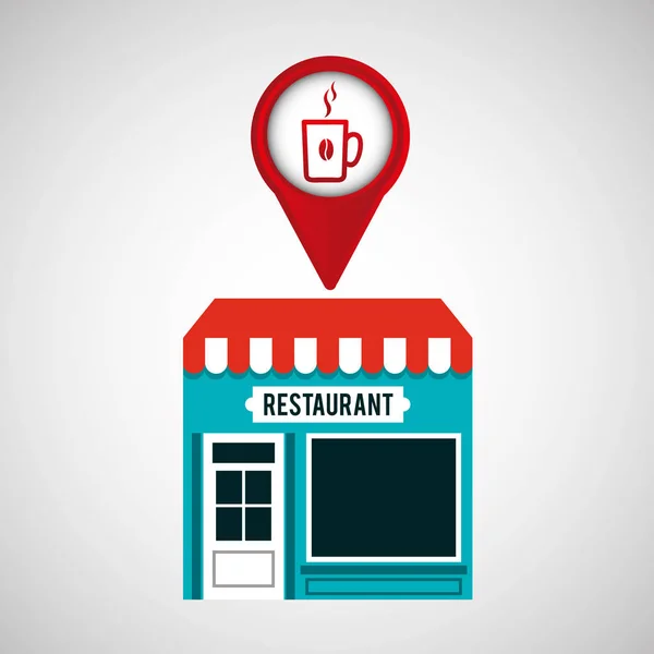 Localização do aplicativo da loja de café smartphone — Vetor de Stock