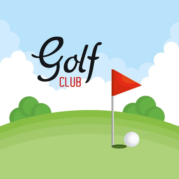 Golf club sport icon — Stock Vector