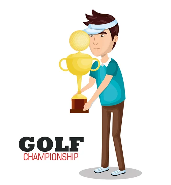 Golf championship sport ikonen — Stock vektor