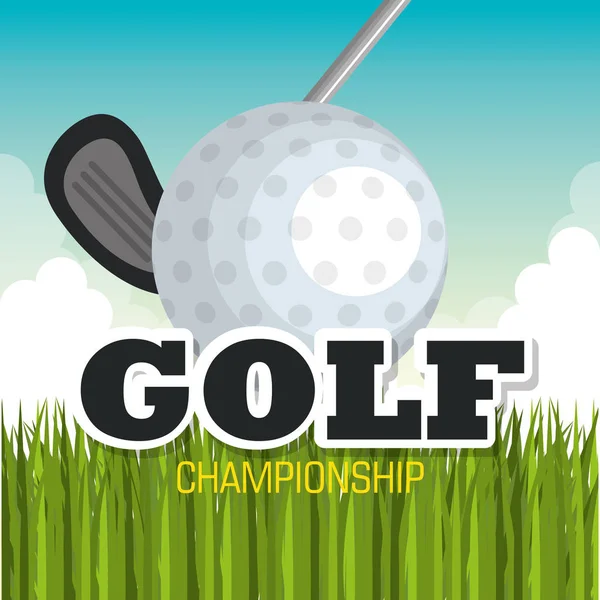 Golf championship sport icon — Stock Vector