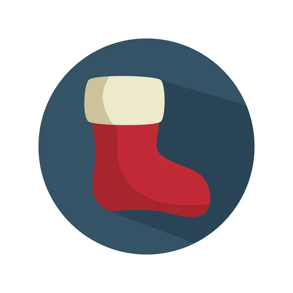 Christmas sock decoration icon — Stock Vector