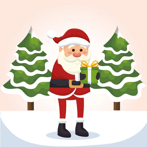 Happy merry christmas santa claus character — Stock Vector