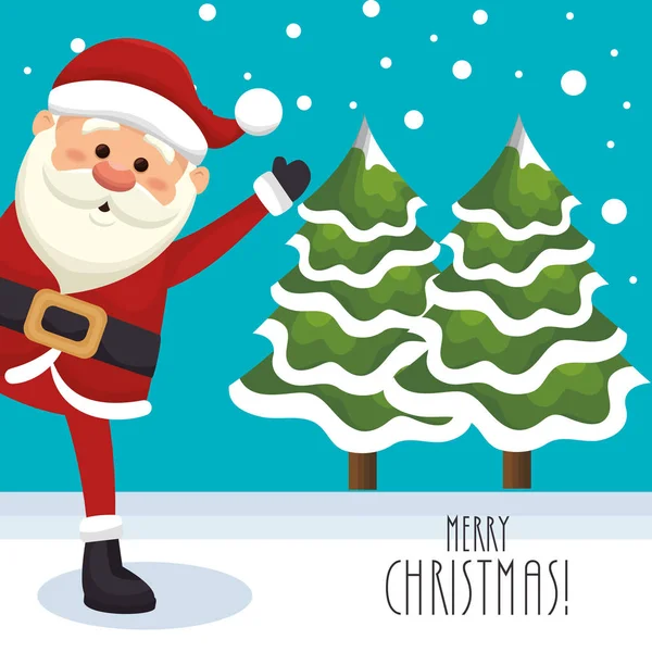 Feliz feliz feliz Navidad santa claus carácter — Vector de stock