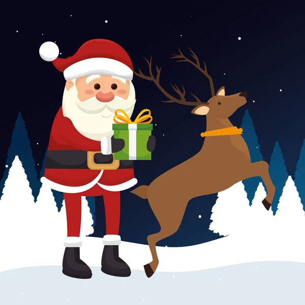 Feliz feliz feliz Navidad santa claus carácter — Vector de stock