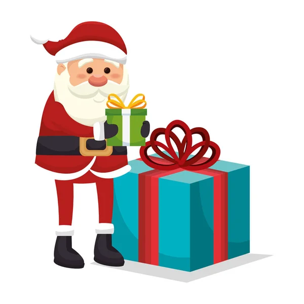 Happy merry christmas santa claus character — Stock Vector