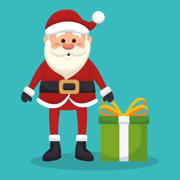 Gelukkig vrolijk kerstmis kerstman karakter — Stockvector