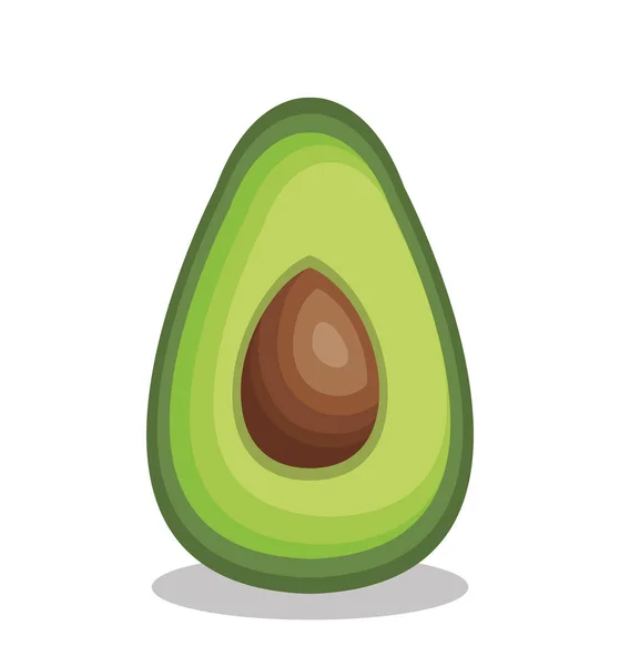 Свіжа авокадо овочева ізольована іконка — стоковий вектор