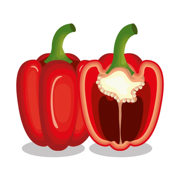 Légume paprica frais icône isolée — Image vectorielle