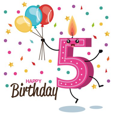 mutlu doğum günü kartı ile mum sayı