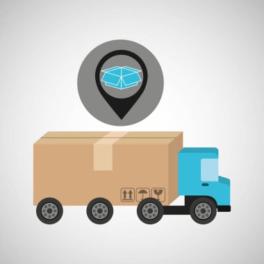 teslimat kamyonu kavramı kutu karton simgesi
