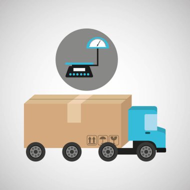 teslimat kamyonu kavramı ağırlık ölçek simgesi