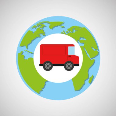 Dünya Dünya kırmızı teslimat van lojistik
