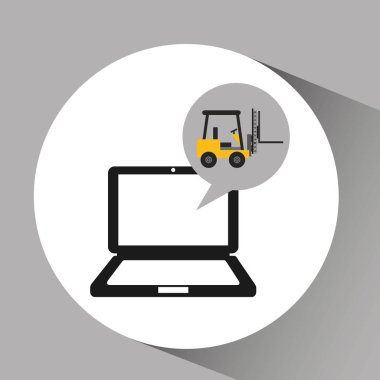 Online Teslimat kavramı forklift kamyon kargo