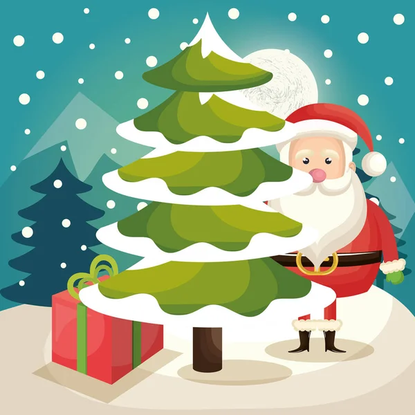 Feliz feliz feliz Navidad santa claus carácter — Vector de stock