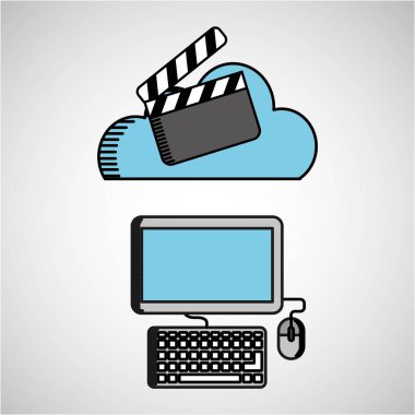 Çizim bilgisayar bulut clapper tasarım