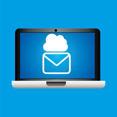 adam el dizüstü Mobil e-posta bulut sosyal medya tutar