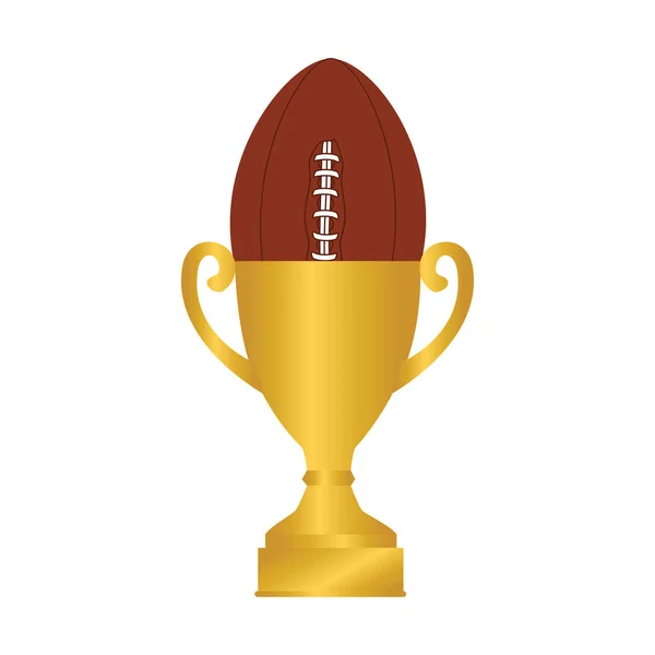 American Football Ballon mit Trophäe — Stockvektor