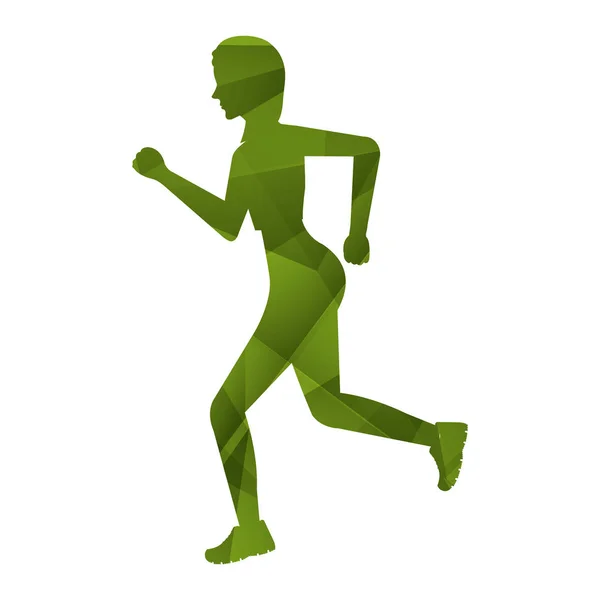 Atlet běh izolované ikona — Stockový vektor