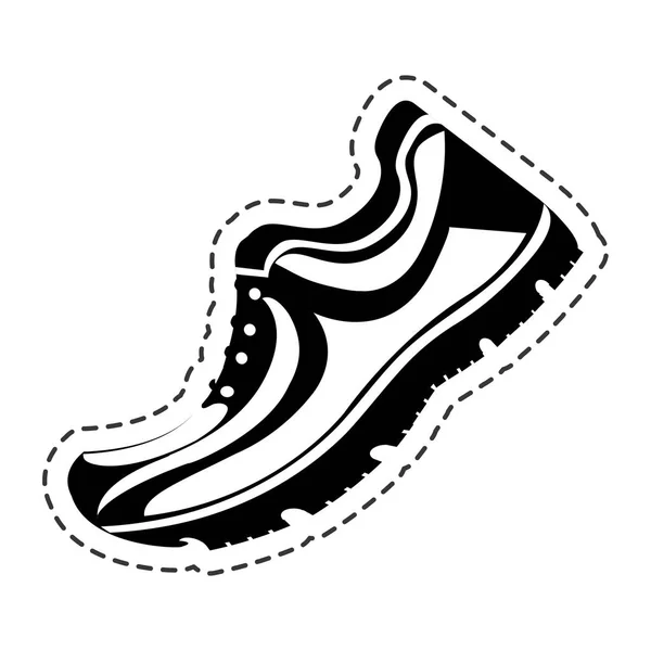 Tennis shoes sport isolated icon — Stock Vector