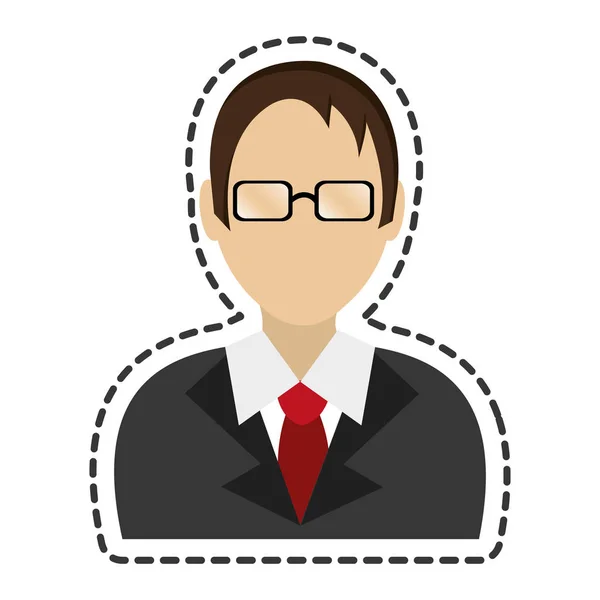 Lawyer character avatar icon — Stock Vector