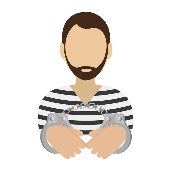 Icono de carácter avatar prisionero — Vector de stock