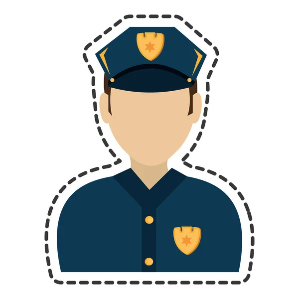 Politie agent avatar-personage — Stockvector