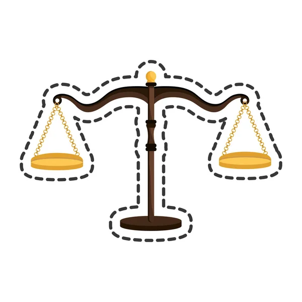 Balanza escala justicia aislado icono — Vector de stock