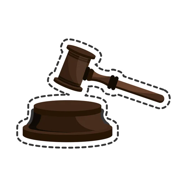 Hamer rechter geïsoleerde pictogram — Stockvector